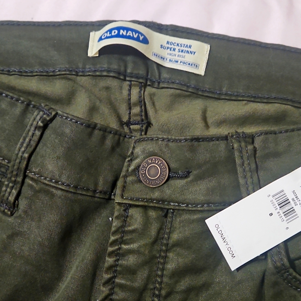 Old Navy dark green jeans size 8